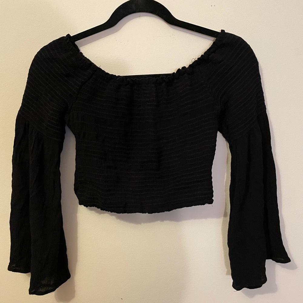 Black off the shoulder top